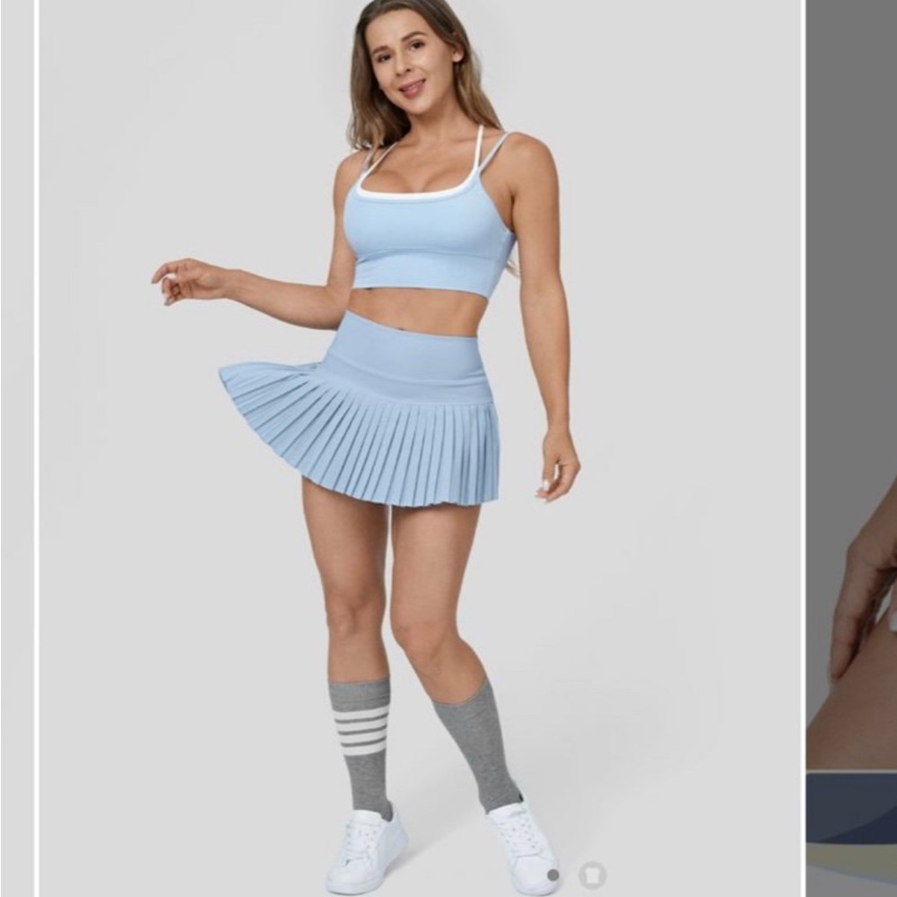 HALARA Blue Mini Skater Skirt